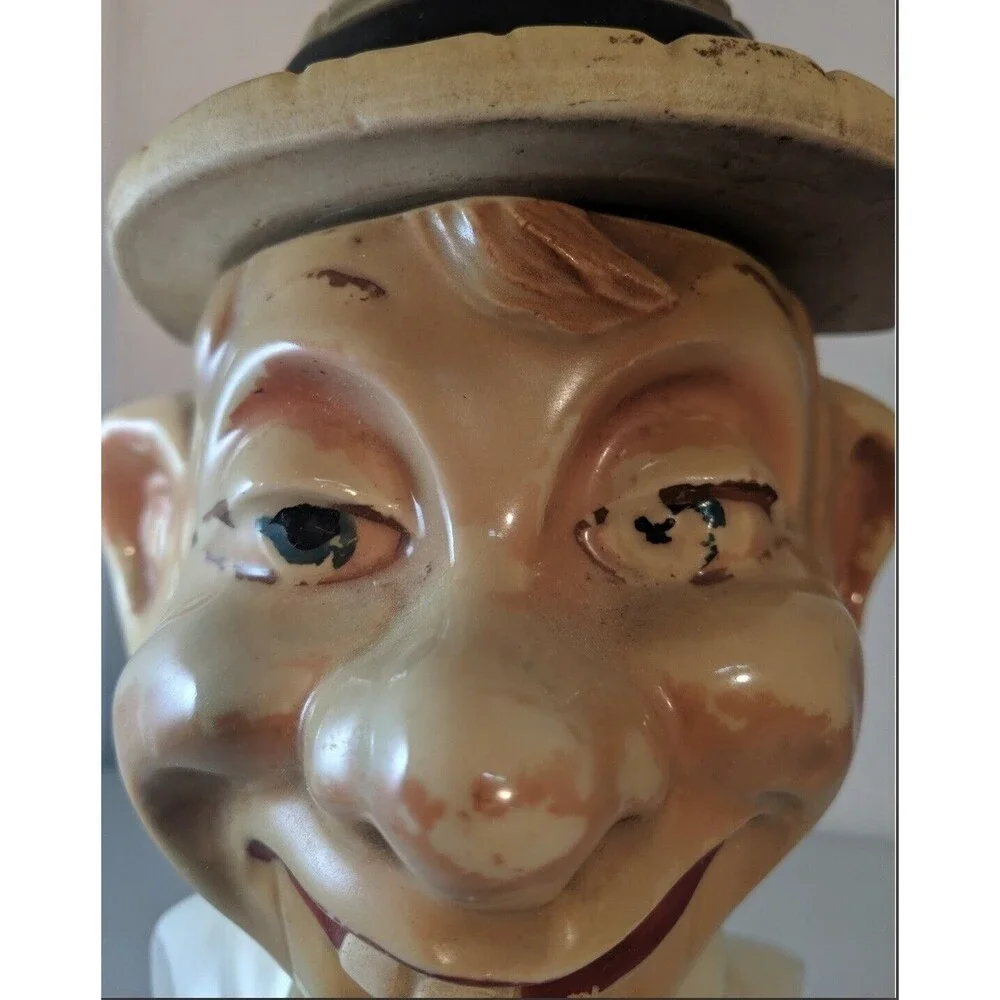 Goofy Face Of Mortimer Snerd Collectible Kentucky Whiskey Porcelain Decanter
